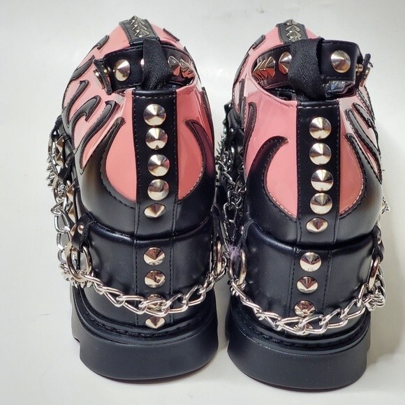 Chunky Platforms Flaming Pink Mary Janes Size 9 - Picture 7 of 14